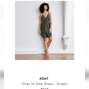 ADAY Over in One wrap dress olive green